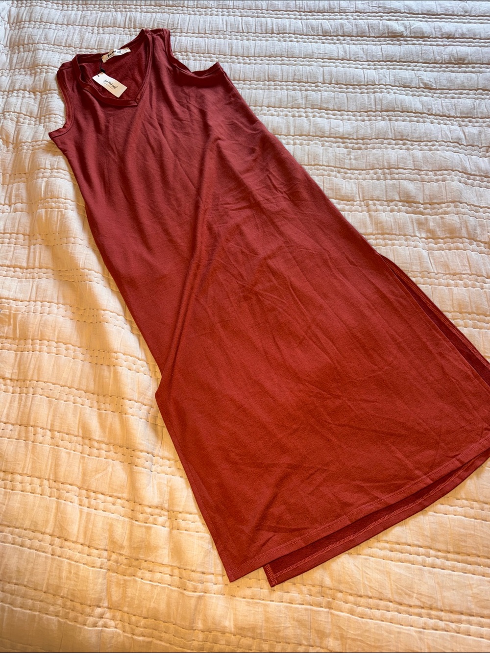Three Bird Nest Sleeveless Maxi Dress in Rust